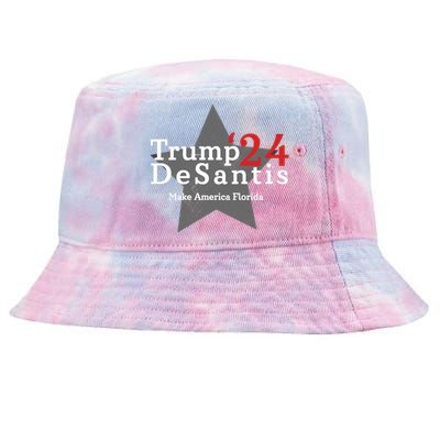 Trump DeSantis 24 Make America Florida Tie-Dyed Bucket Hat