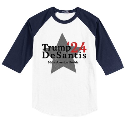 Trump DeSantis 24 Make America Florida Baseball Sleeve Shirt