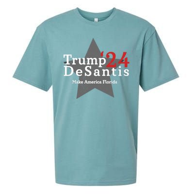 Trump DeSantis 24 Make America Florida Sueded Cloud Jersey T-Shirt