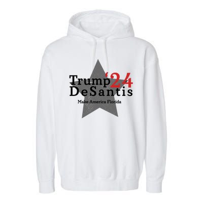 Trump DeSantis 24 Make America Florida Garment-Dyed Fleece Hoodie