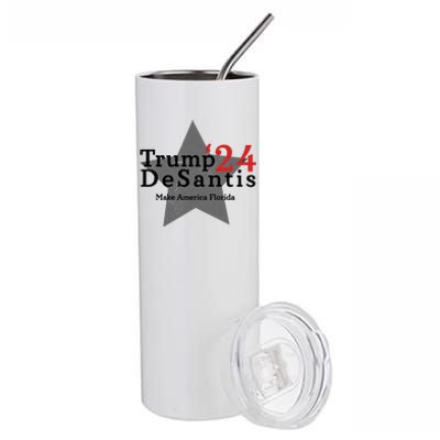 Trump DeSantis 24 Make America Florida Stainless Steel Tumbler