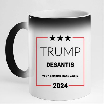 Trump Desantis Take America Back Again 2024 11oz Black Color Changing Mug