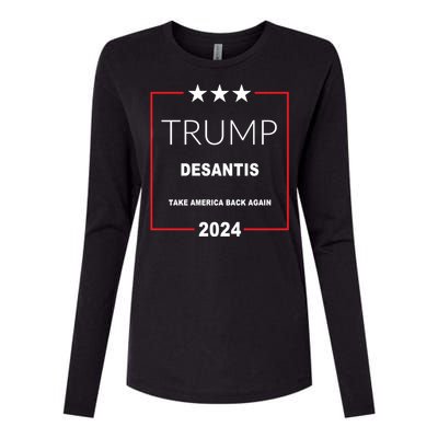 Trump Desantis Take America Back Again 2024 Womens Cotton Relaxed Long Sleeve T-Shirt