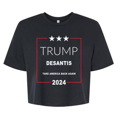 Trump Desantis Take America Back Again 2024 Bella+Canvas Jersey Crop Tee