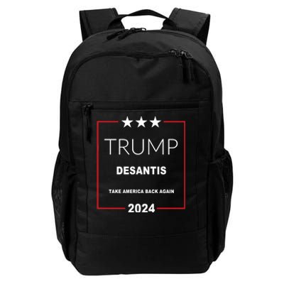 Trump Desantis Take America Back Again 2024 Daily Commute Backpack