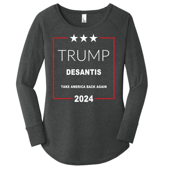 Trump Desantis Take America Back Again 2024 Women's Perfect Tri Tunic Long Sleeve Shirt