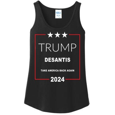 Trump Desantis Take America Back Again 2024 Ladies Essential Tank