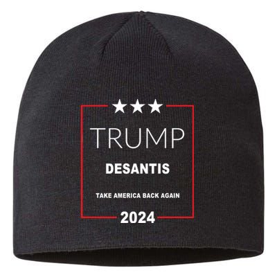 Trump Desantis Take America Back Again 2024 Sustainable Beanie