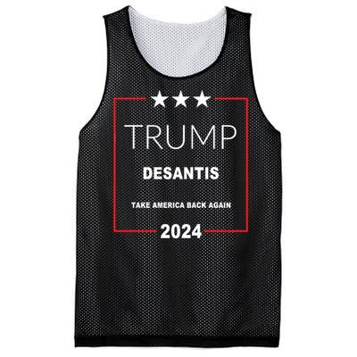 Trump Desantis Take America Back Again 2024 Mesh Reversible Basketball Jersey Tank