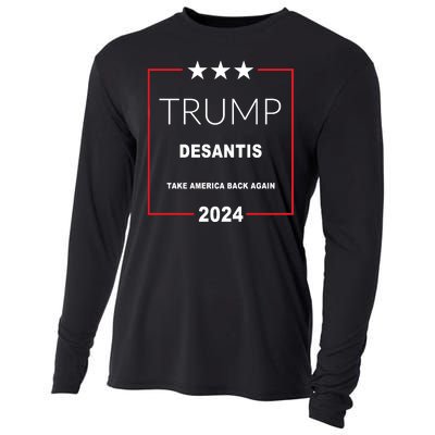 Trump Desantis Take America Back Again 2024 Cooling Performance Long Sleeve Crew