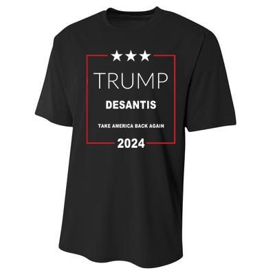 Trump Desantis Take America Back Again 2024 Performance Sprint T-Shirt