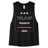 Trump Desantis Take America Back Again 2024 Women's Racerback Cropped Tank