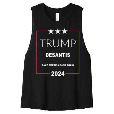 Trump Desantis Take America Back Again 2024 Women's Racerback Cropped Tank