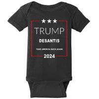 Trump Desantis Take America Back Again 2024 Baby Bodysuit