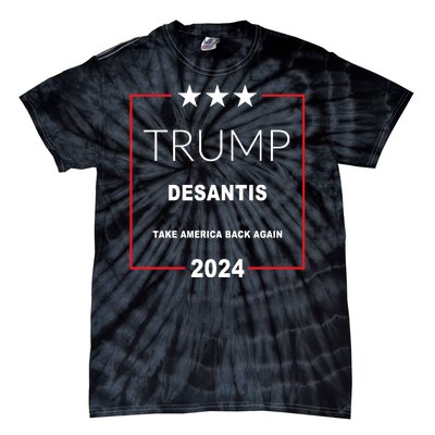 Trump Desantis Take America Back Again 2024 Tie-Dye T-Shirt