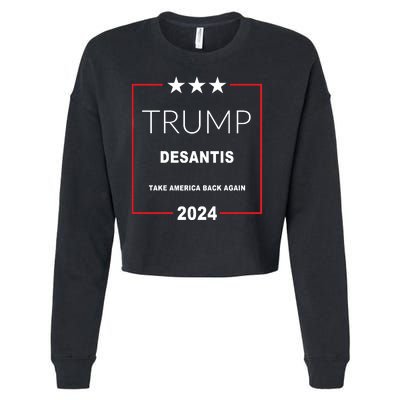 Trump Desantis Take America Back Again 2024 Cropped Pullover Crew