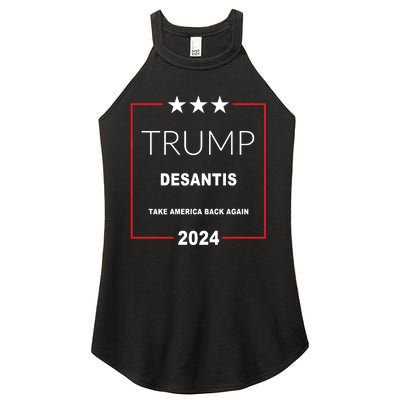 Trump Desantis Take America Back Again 2024 Women's Perfect Tri Rocker Tank