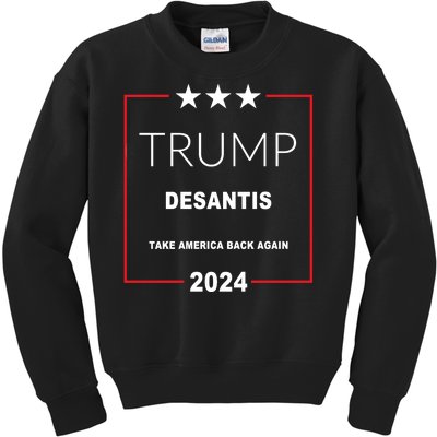 Trump Desantis Take America Back Again 2024 Kids Sweatshirt