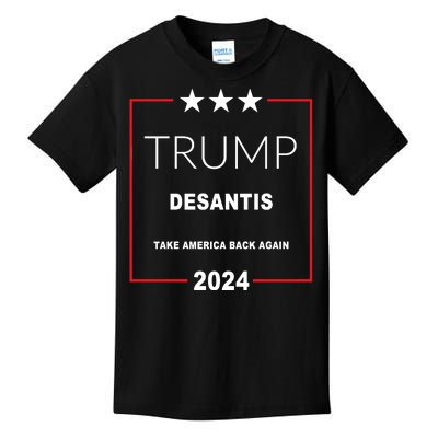 Trump Desantis Take America Back Again 2024 Kids T-Shirt