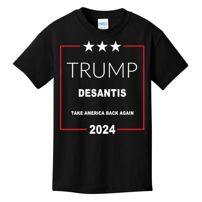 Trump Desantis Take America Back Again 2024 Kids T-Shirt