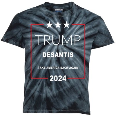 Trump Desantis Take America Back Again 2024 Kids Tie-Dye T-Shirt