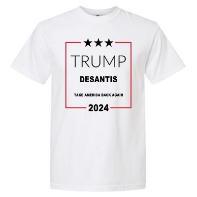 Trump Desantis Take America Back Again 2024 Garment-Dyed Heavyweight T-Shirt