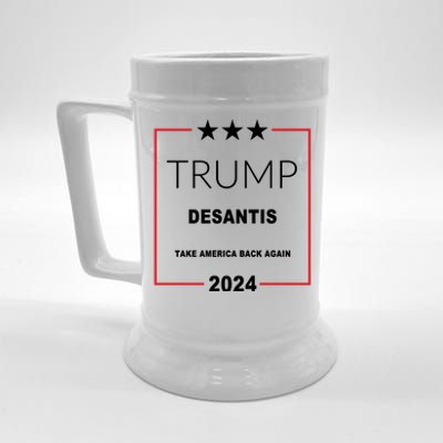 Trump Desantis Take America Back Again 2024 Beer Stein