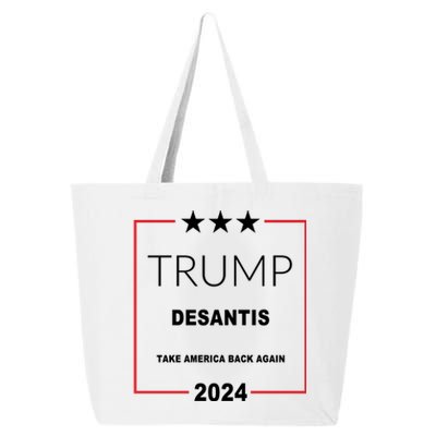 Trump Desantis Take America Back Again 2024 25L Jumbo Tote