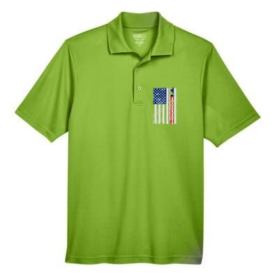 Trump Distressed USA Flag Men's Origin Performance Piqué Polo