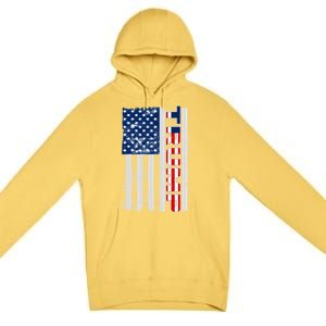 Trump Distressed USA Flag Premium Pullover Hoodie