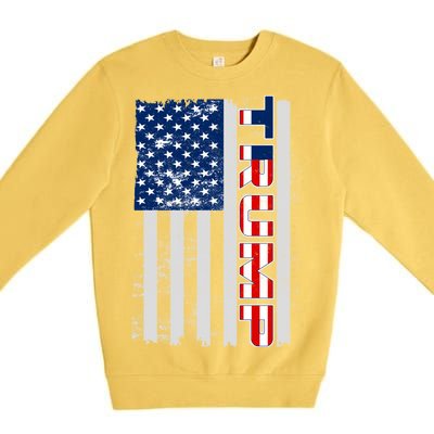 Trump Distressed USA Flag Premium Crewneck Sweatshirt