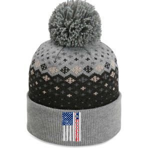 Trump Distressed USA Flag The Baniff Cuffed Pom Beanie