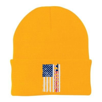 Trump Distressed USA Flag Knit Cap Winter Beanie