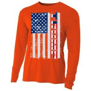 Trump Distressed USA Flag Cooling Performance Long Sleeve Crew