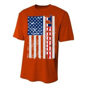 Trump Distressed USA Flag Performance Sprint T-Shirt