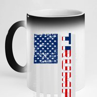 Trump Distressed USA Flag 11oz Black Color Changing Mug