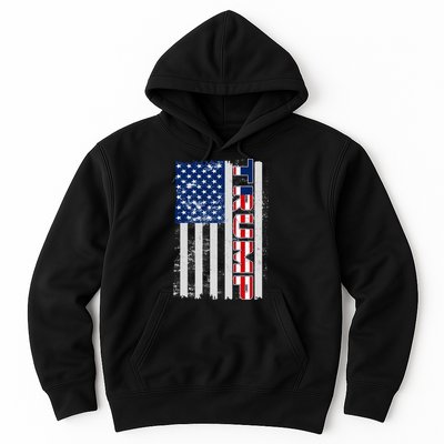 Trump Distressed USA Flag Hoodie
