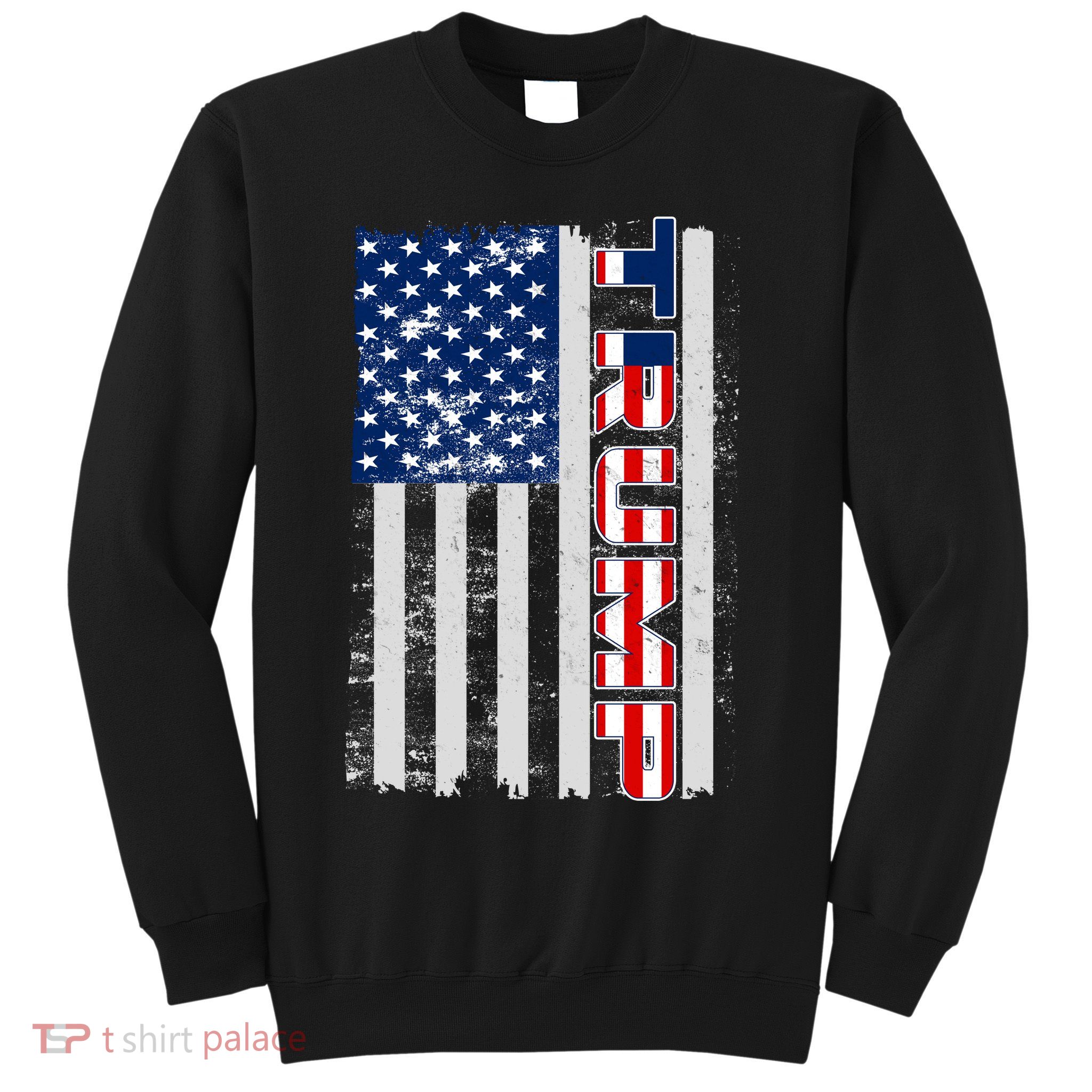Trump Distressed USA Flag Sweatshirt