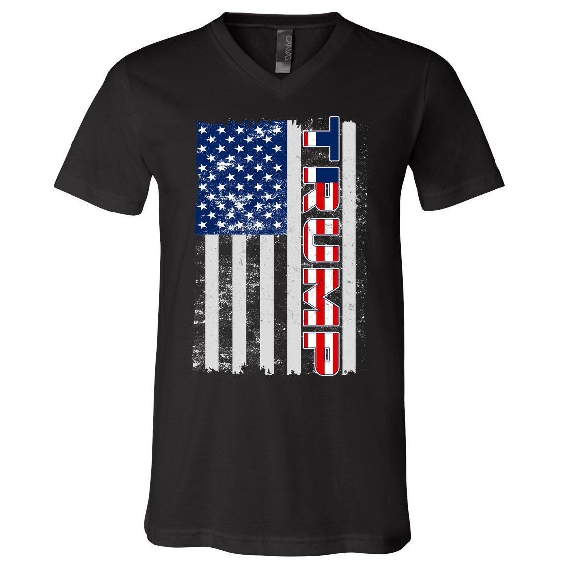 Trump Distressed USA Flag V-Neck T-Shirt