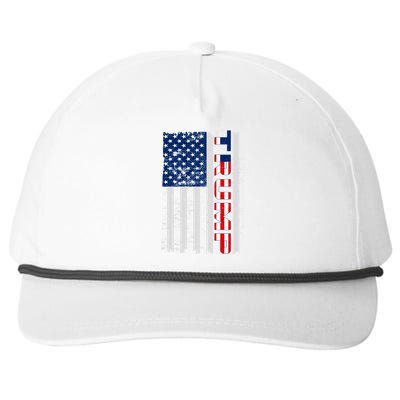 Trump Distressed USA Flag Snapback Five-Panel Rope Hat