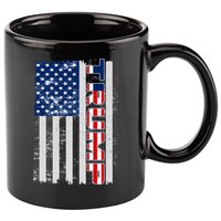 Trump Distressed USA Flag 11oz C Handle Ceramic Mug