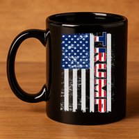 Trump Distressed USA Flag 11oz C Handle Ceramic Mug