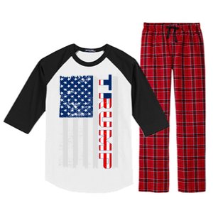 Trump Distressed USA Flag Raglan Sleeve Pajama Set