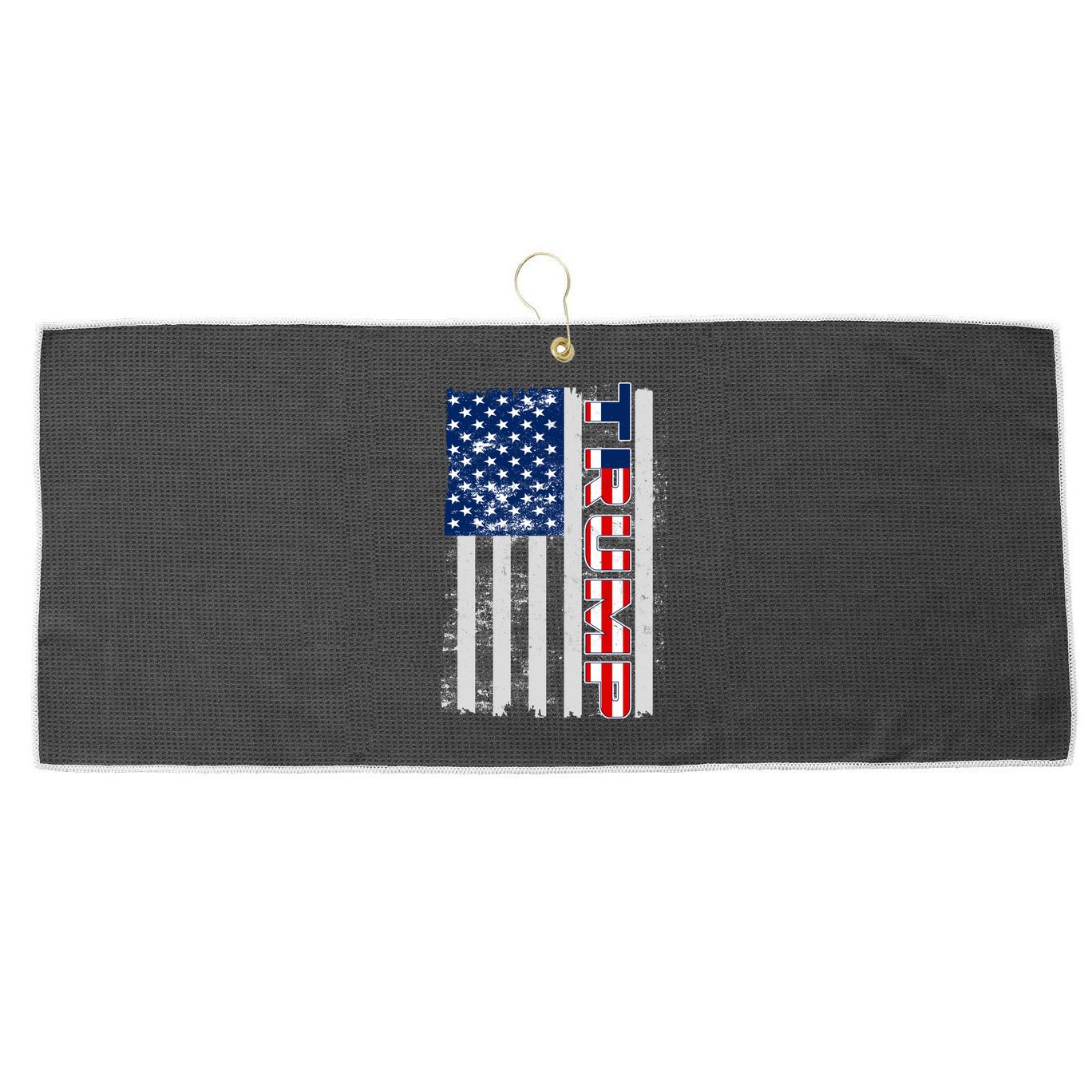 Trump Distressed USA Flag Large Microfiber Waffle Golf Towel