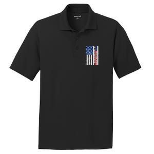 Trump Distressed USA Flag PosiCharge RacerMesh Polo