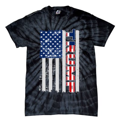 Trump Distressed USA Flag Tie-Dye T-Shirt