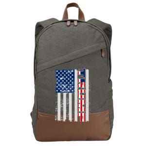 Trump Distressed USA Flag Cotton Canvas Backpack