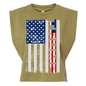 Trump Distressed USA Flag Garment-Dyed Women's Muscle Tee