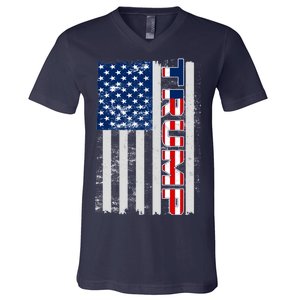 Trump Distressed USA Flag V-Neck T-Shirt