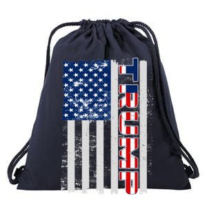 Trump Distressed USA Flag Drawstring Bag